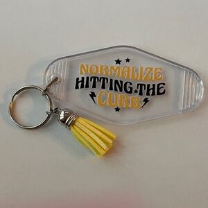 Yellow and Clear Key Holder with Tassel